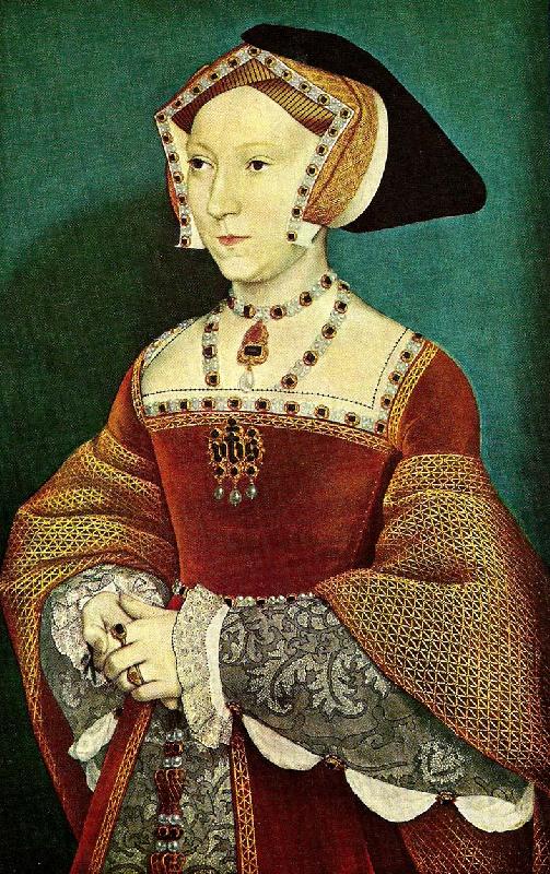 Hans Holbein i rod sammetsklaning med parl-och rubinbesattning France oil painting art